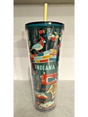 2024 Starbucks Discovery Series INDIANA Venti Tumbler 24 oz Screw Top With Straw
